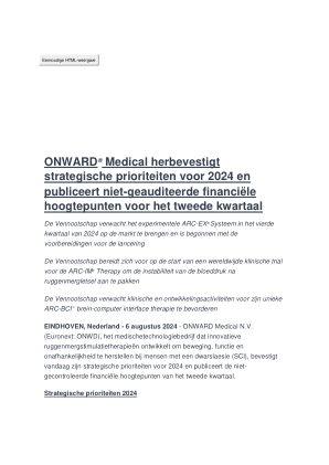 ONWARD® Medical 重申战略重点...